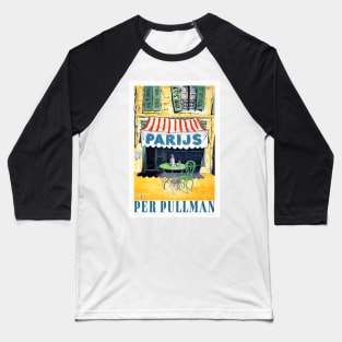 Parijs per Pullman Vintage Travel Poster Baseball T-Shirt